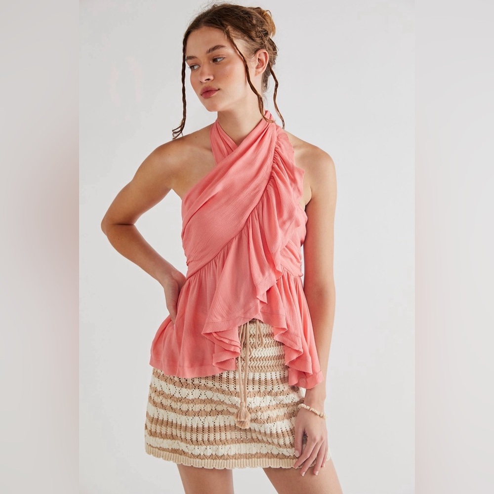 Free people Chrissy Cross Halter Top